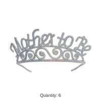 6 Pack Bulk Glittered Metal Mother To Be Tiara