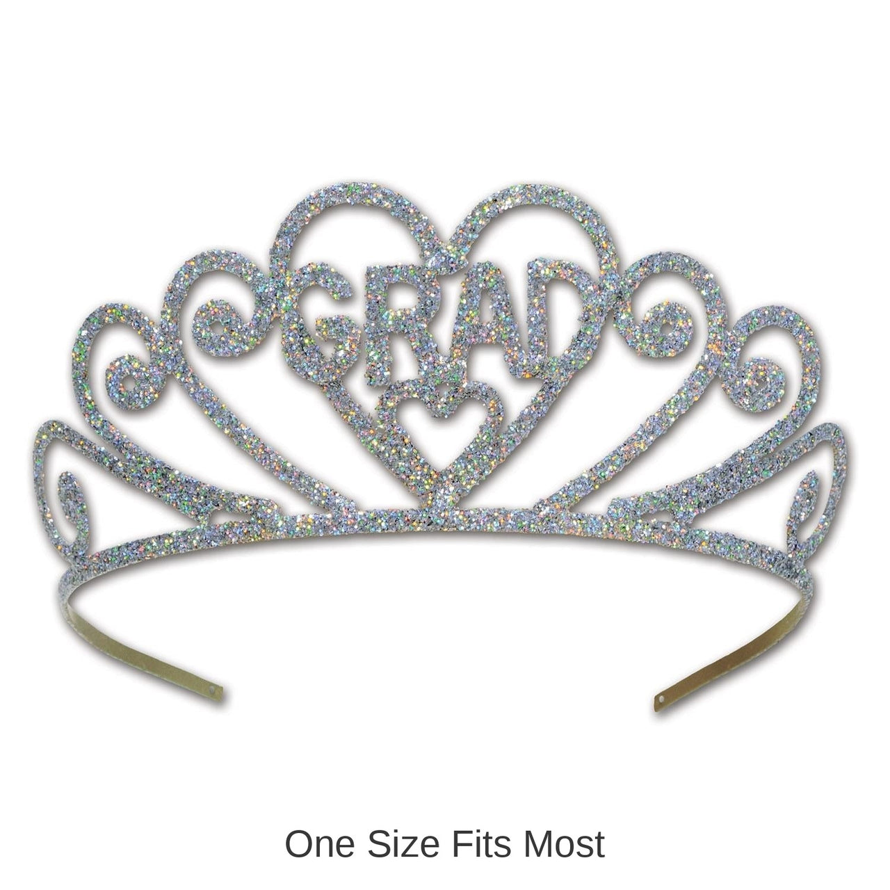 6 Pack Beistle Glittered Metal Grad Graduation Party Tiara