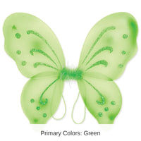 12 Pack Bulk Halloween Nylon Fairy Wings - light green