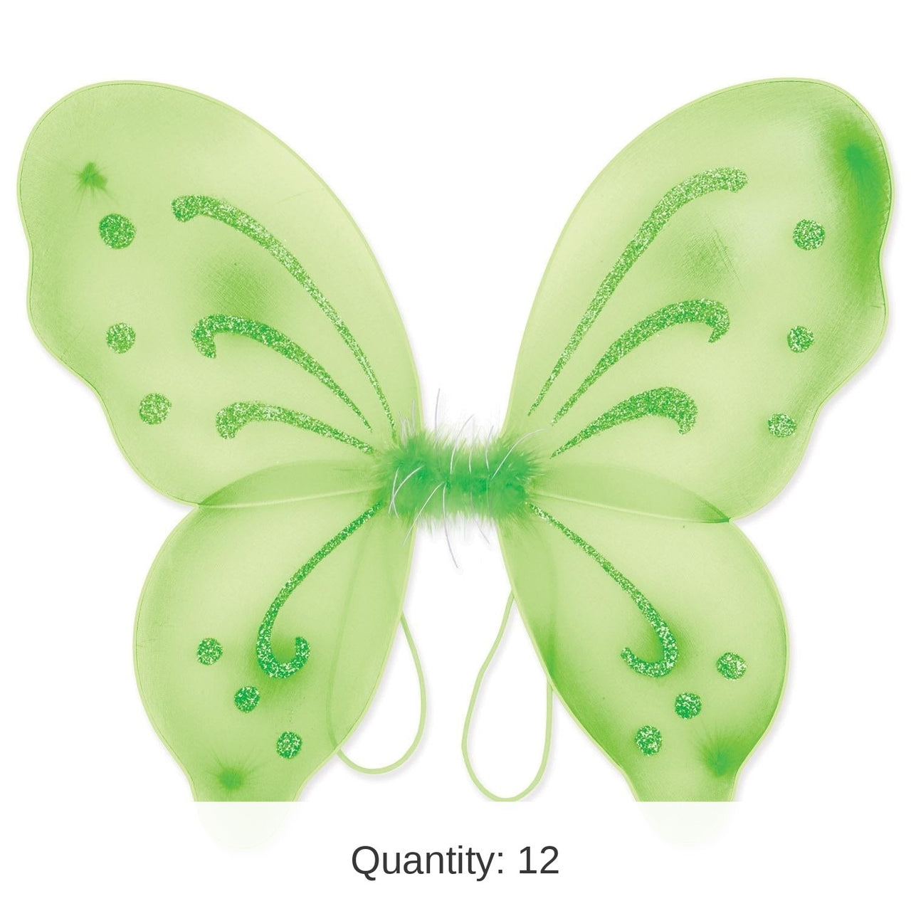 12 Pack Bulk Halloween Nylon Fairy Wings - light green