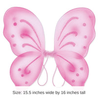 12 Pack Bulk Halloween Nylon Fairy Wings - pink