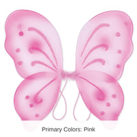 12 Pack Bulk Halloween Nylon Fairy Wings - pink