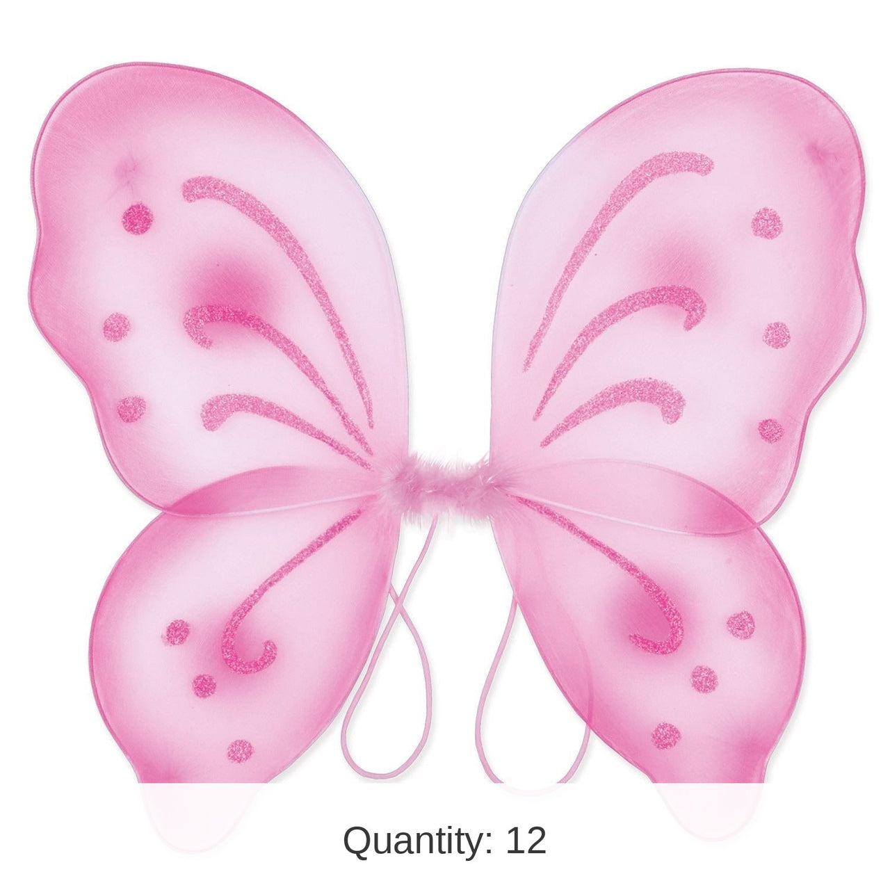 12 Pack Bulk Halloween Nylon Fairy Wings - pink