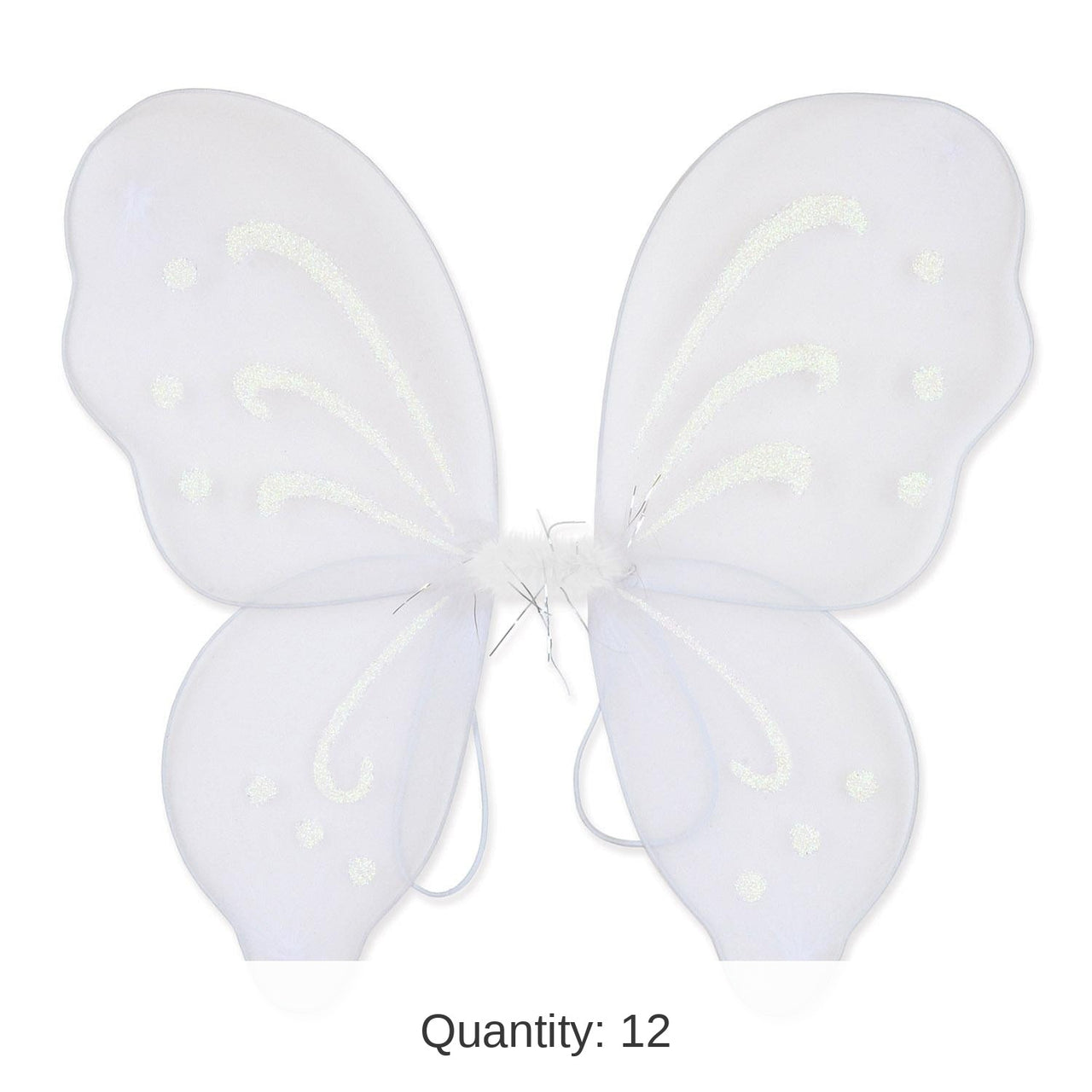 12 Pack Bulk Halloween Nylon Fairy Wings - white