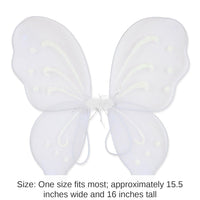 12 Pack Bulk Halloween Nylon Fairy Wings - white