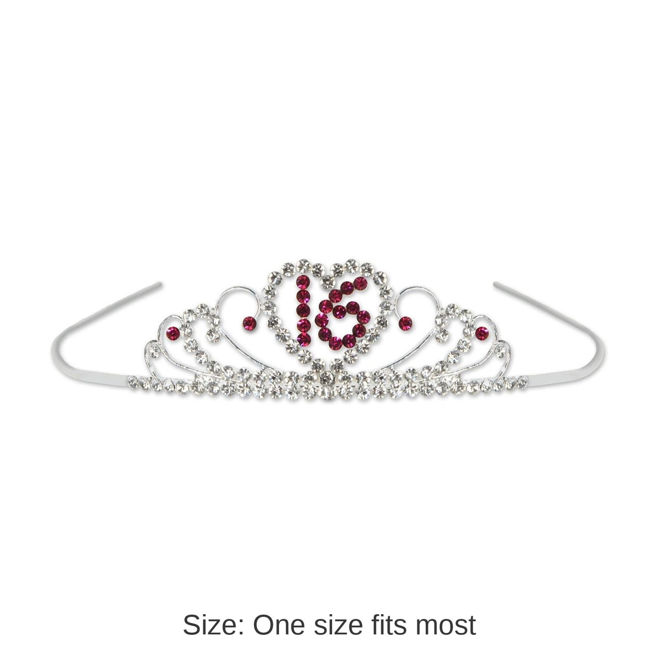 6 Pack Bulk Sweet 16 Royal Rhinestone Birthday Party Tiara