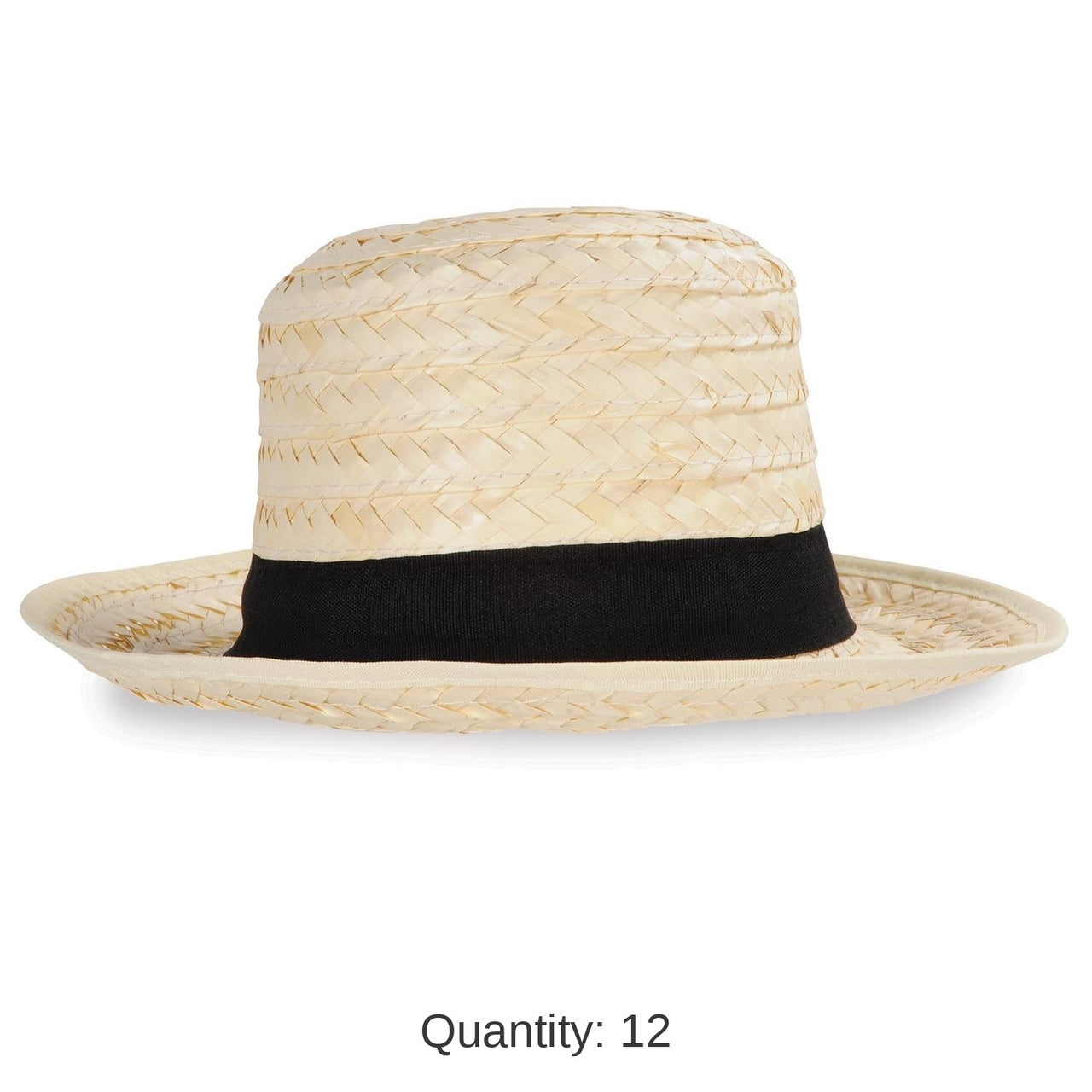 12 Pack Bulk Straw Skimmer Hat
