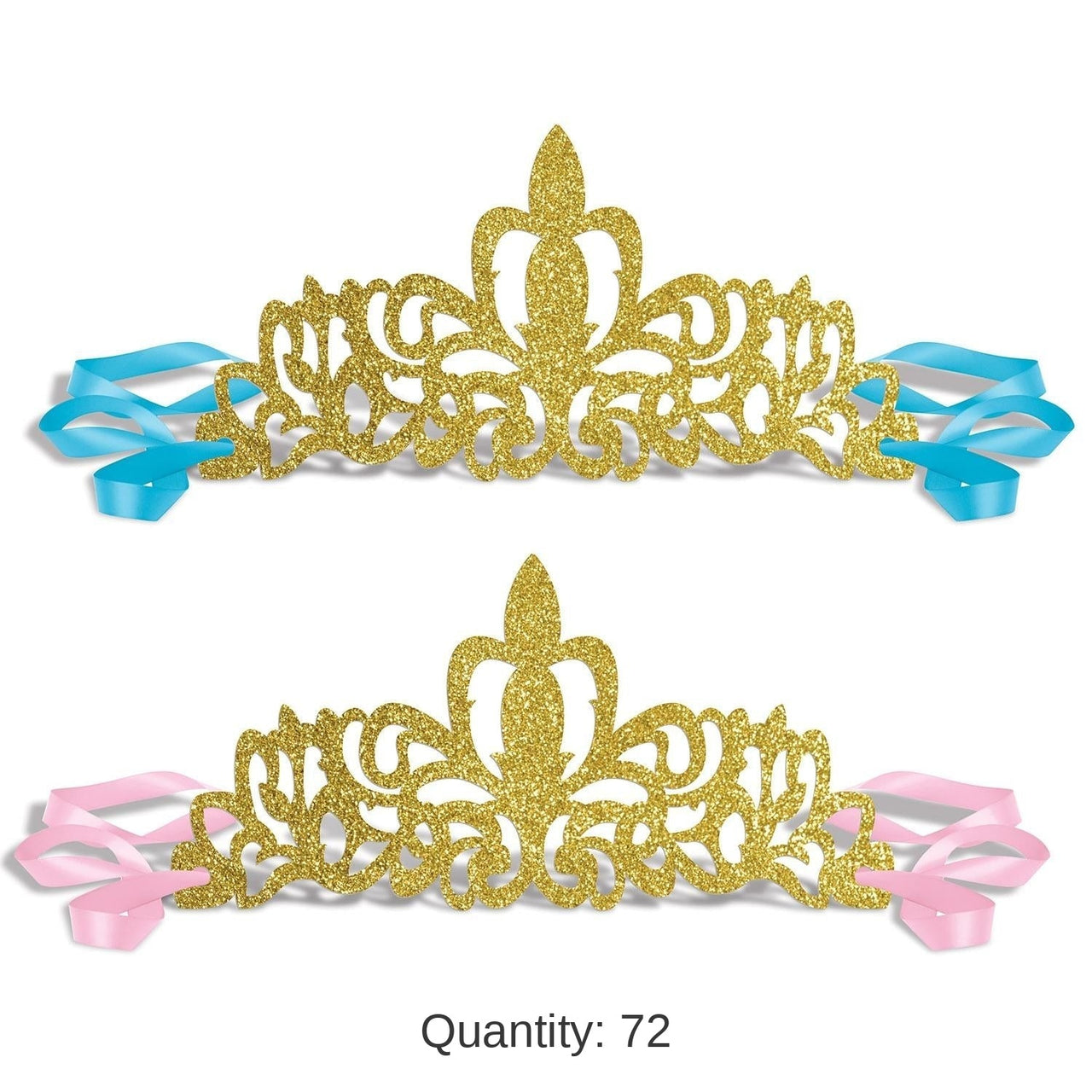 72 Pack Bulk Glittered Princess Tiaras