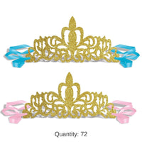 72 Pack Bulk Glittered Princess Tiaras