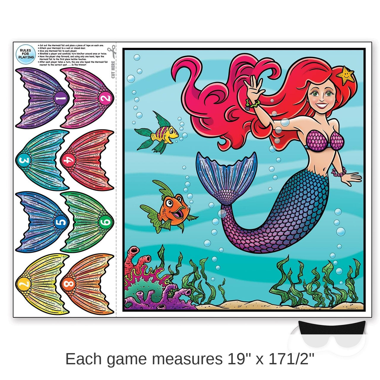 24 Pack Bulk Pin The Tail On The Mermaid Party Game