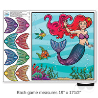 24 Pack Bulk Pin The Tail On The Mermaid Party Game