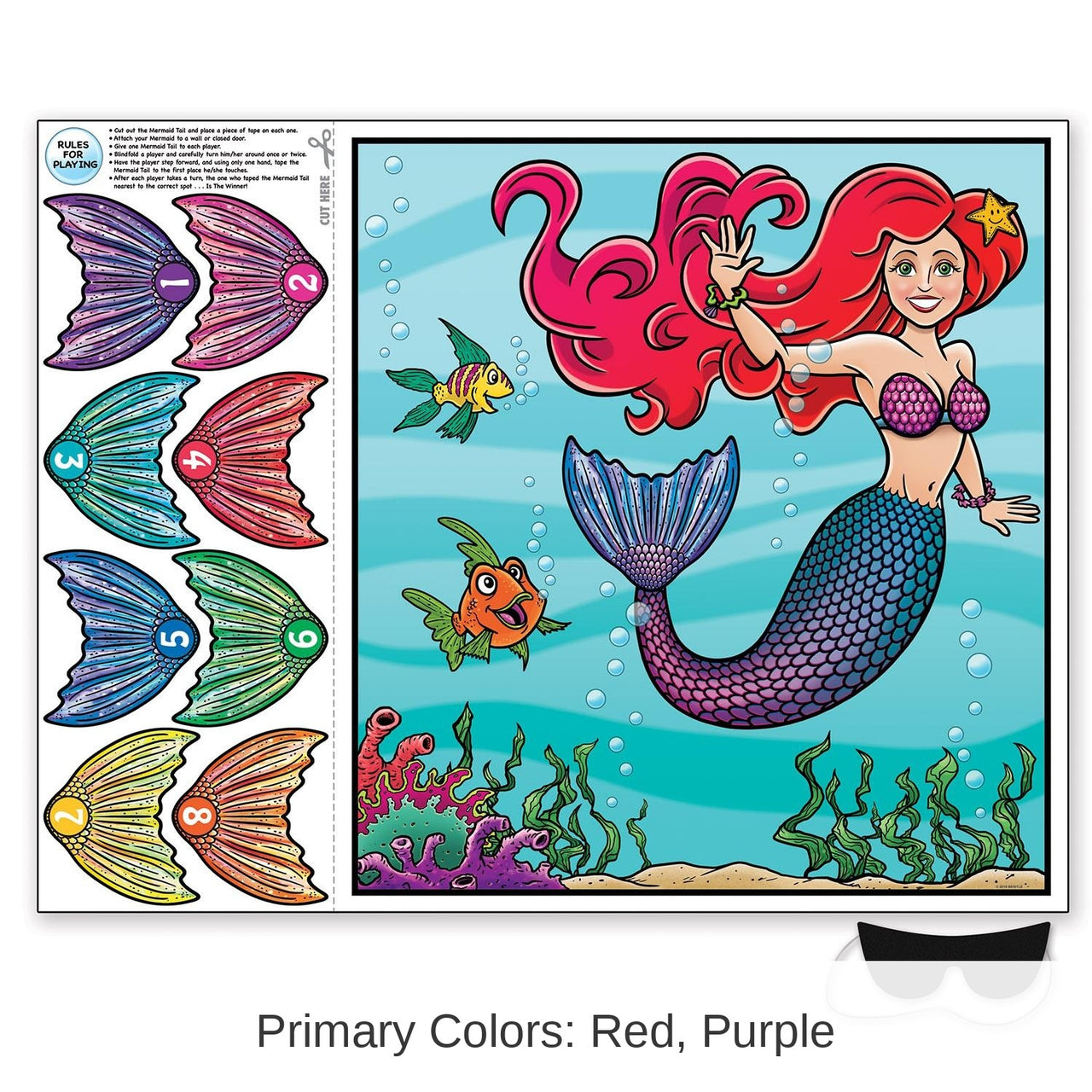 24 Pack Bulk Pin The Tail On The Mermaid Party Game
