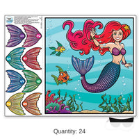 24 Pack Bulk Pin The Tail On The Mermaid Party Game