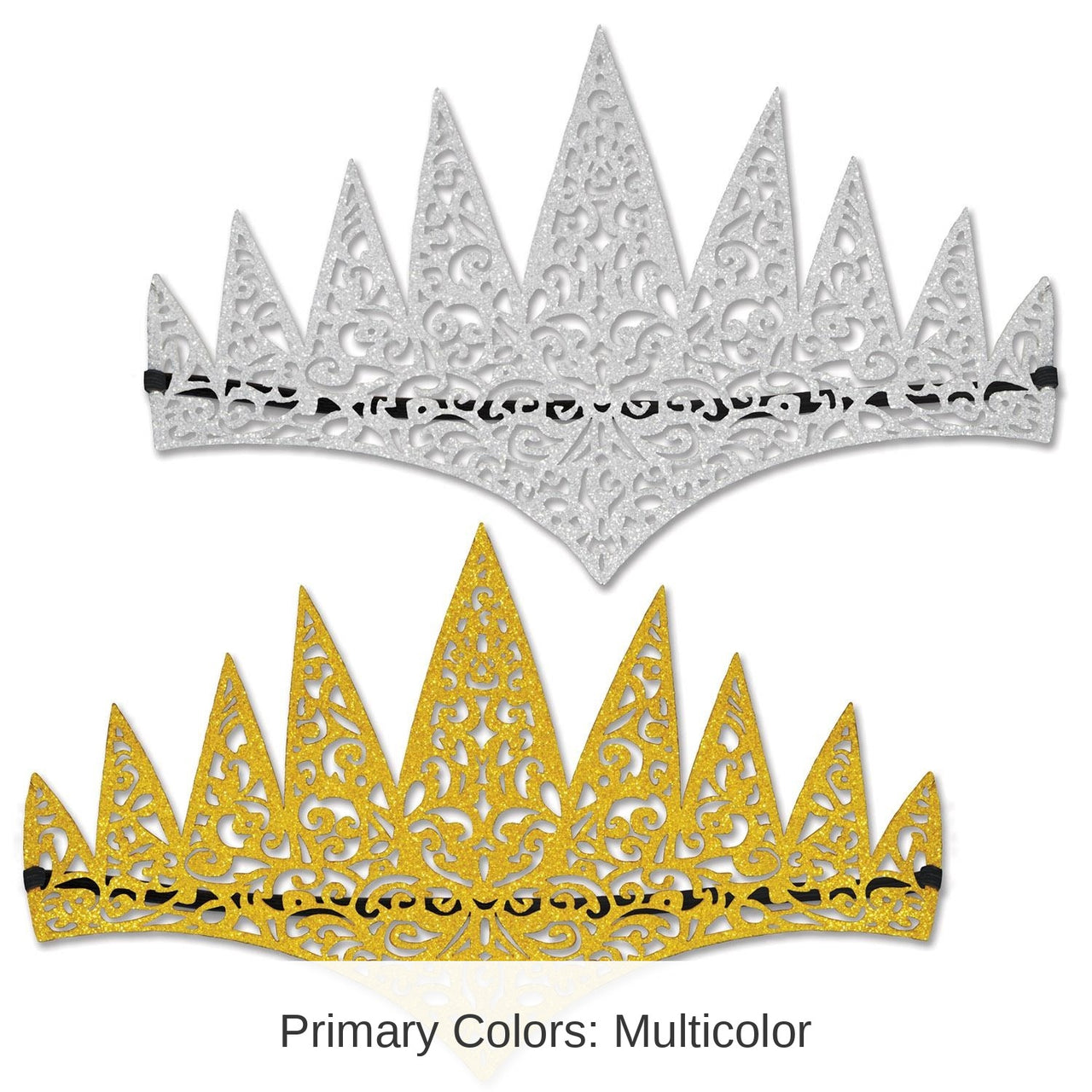 24 Pack Bulk Glittered Laser Cut Tiaras