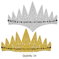 24 Pack Bulk Glittered Laser Cut Tiaras