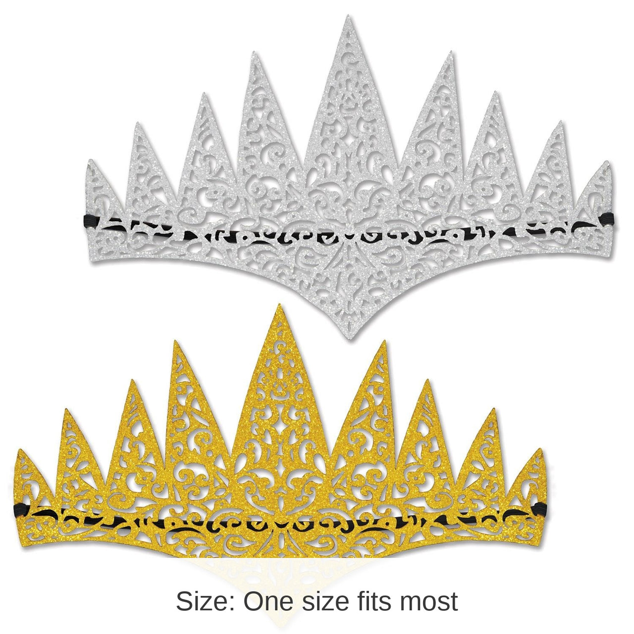 24 Pack Bulk Glittered Laser Cut Tiaras