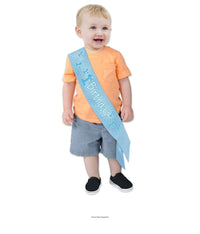 6 Pack Bulk 1st Birthday Satin Sash - blue