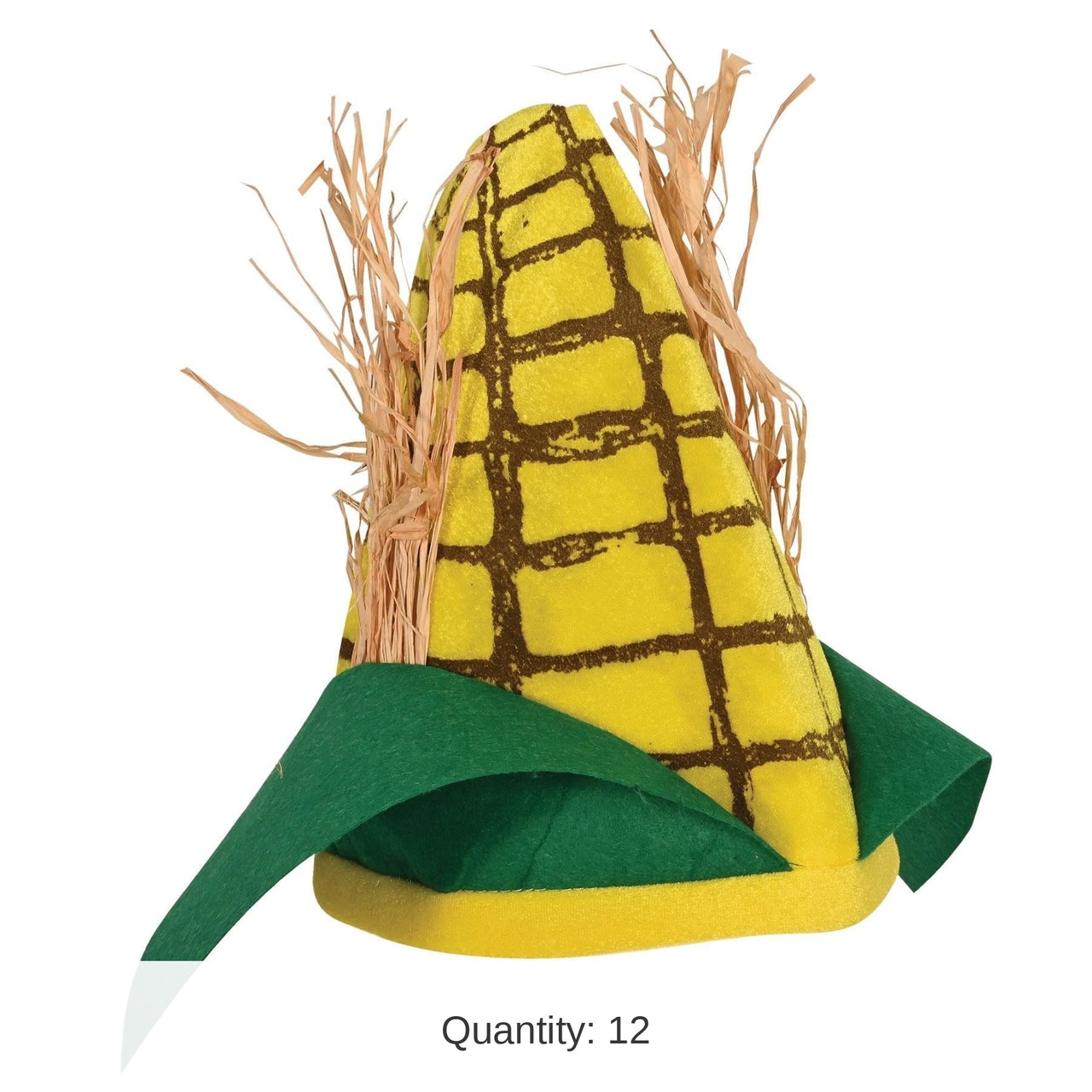 12 Pack Bulk Plush Corn Cob Hat