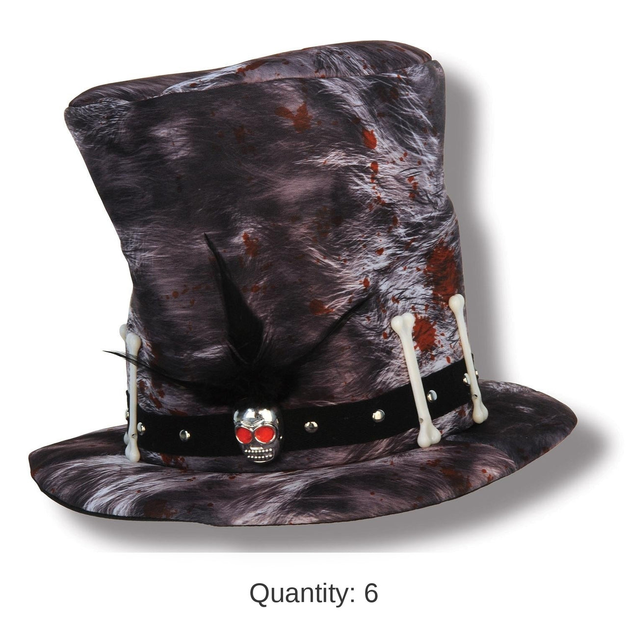 6 Pack Bulk Mardi Gras Plush Voodoo Hat