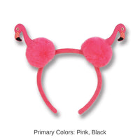 12 Pack Bulk Luau Party Flamingo Pom-Pom Headband