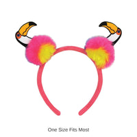 12 Pack Bulk Luau Party Toucan Pom-Pom Headband