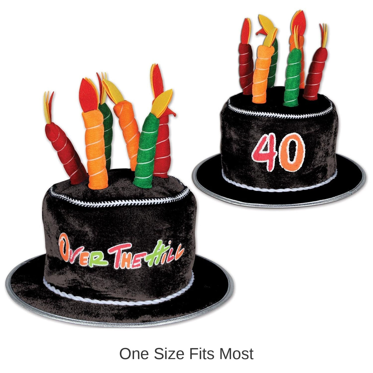 6 Pack Beistle Plush 40th Birthday Over The Hill Birthday Cake Hat