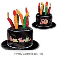 6 Pack Bulk Plush 50 Over The Hill Birthday Cake Hat