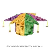 12 Pack Bulk Mardi Gras Glitz 'N Gleam Jester Hat