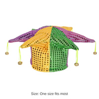 12 Pack Bulk Mardi Gras Glitz 'N Gleam Jester Hat