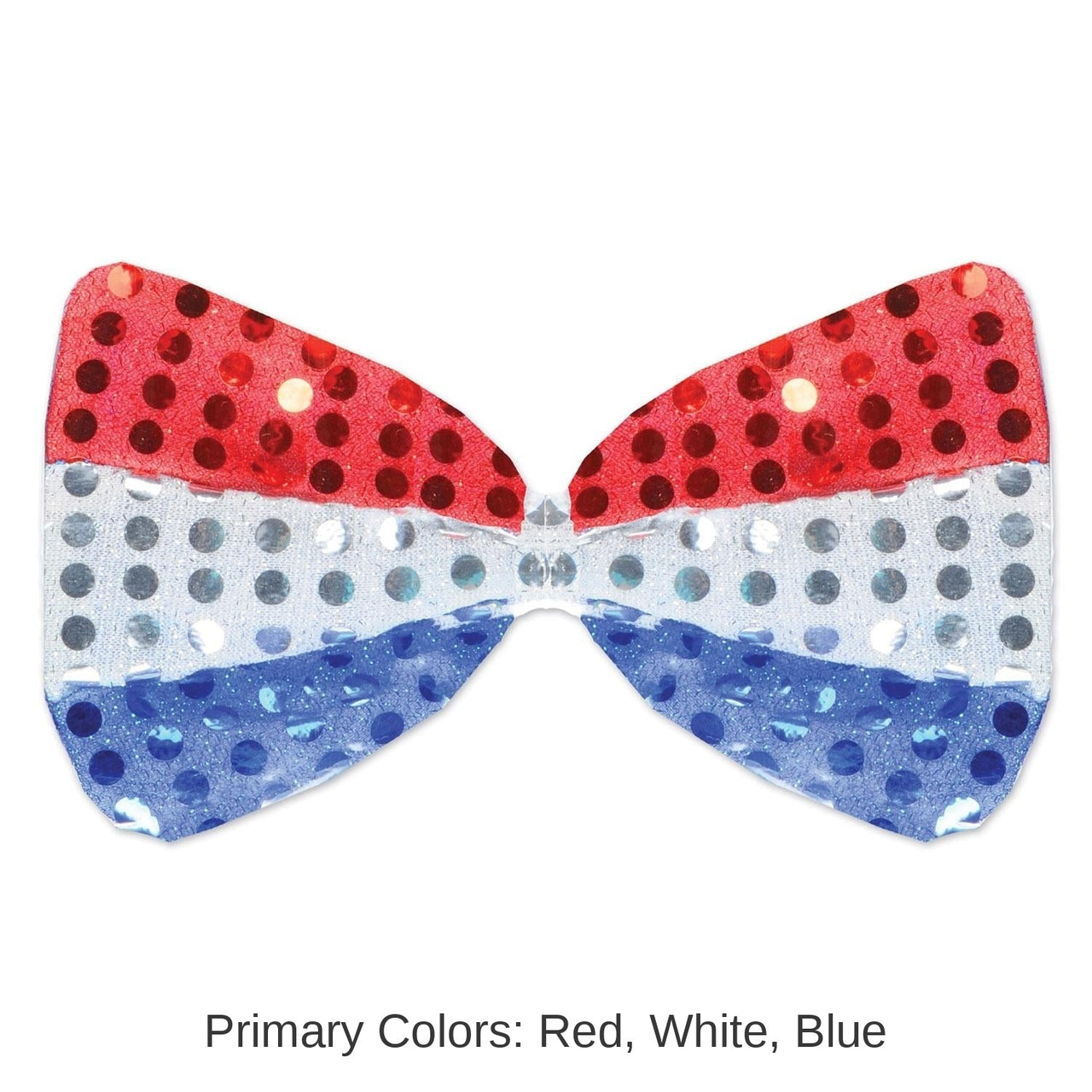 12 Pack Bulk Glitz 'N Gleam Bow Tie - red - silver - blue