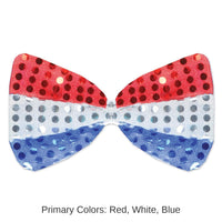 12 Pack Bulk Glitz 'N Gleam Bow Tie - red - silver - blue