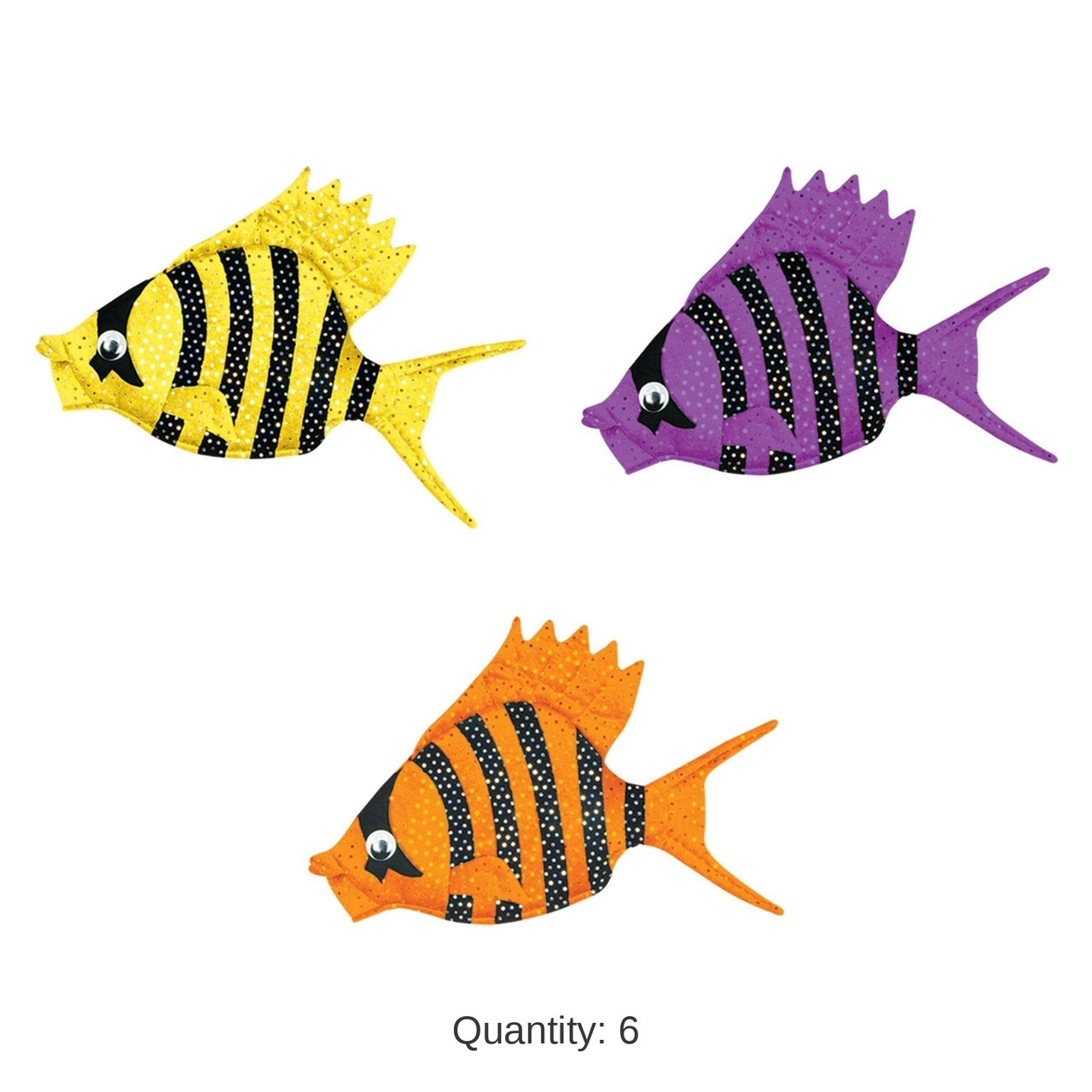 6 Pack Bulk Plush Luau Fish Hat