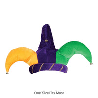 6 Pack Bulk Mardi Gras Plush Jester Hat