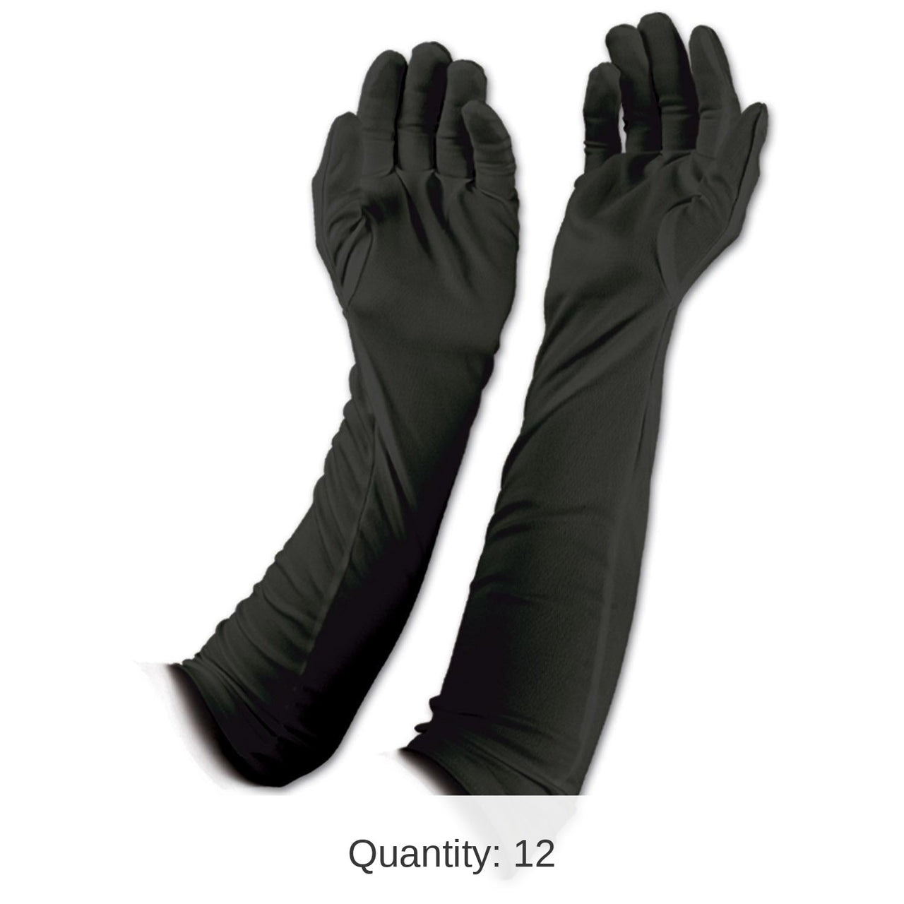12 Pair Bulk Evening Gloves- Black