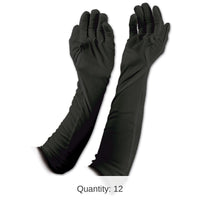 12 Pair Bulk Evening Gloves- Black