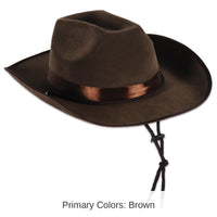 6 Pack Bulk Faux Brown Leather Western Hat