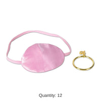 12 Pack Bulk Pink Pirate Eye Patch with Plastic Earring