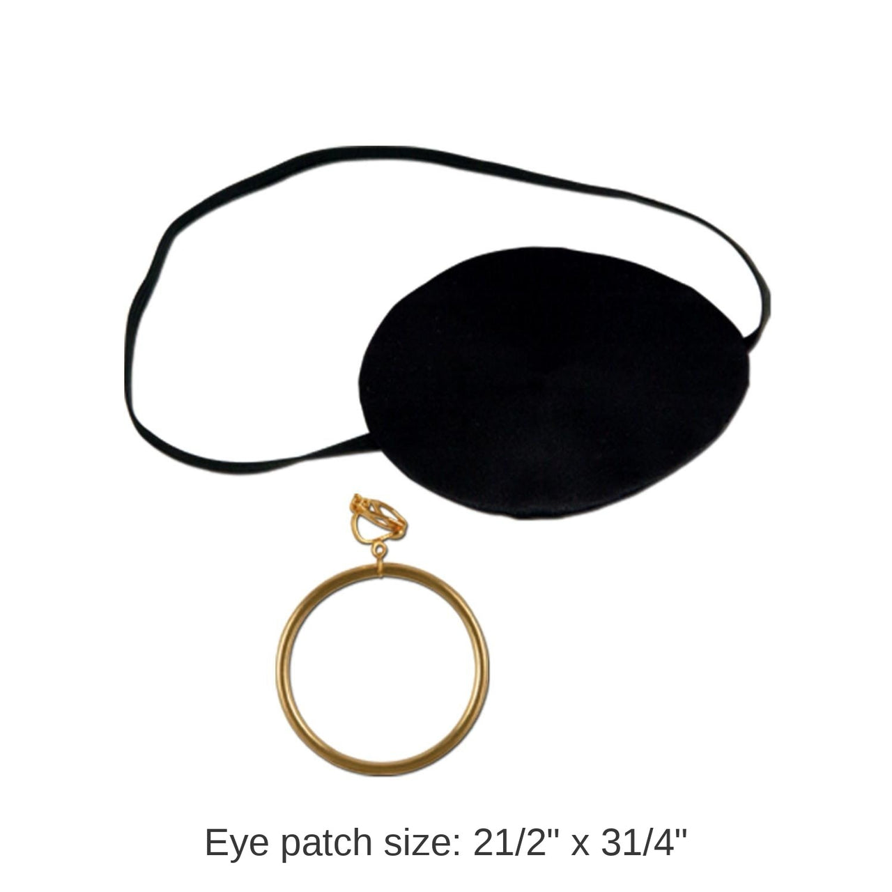 12 Pack Bulk Pirate Eye Patch with Plastic Earring Set