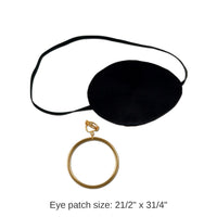 12 Pack Bulk Pirate Eye Patch with Plastic Earring Set