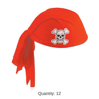 12 Pack Bulk Pirate Scarf Hat - red