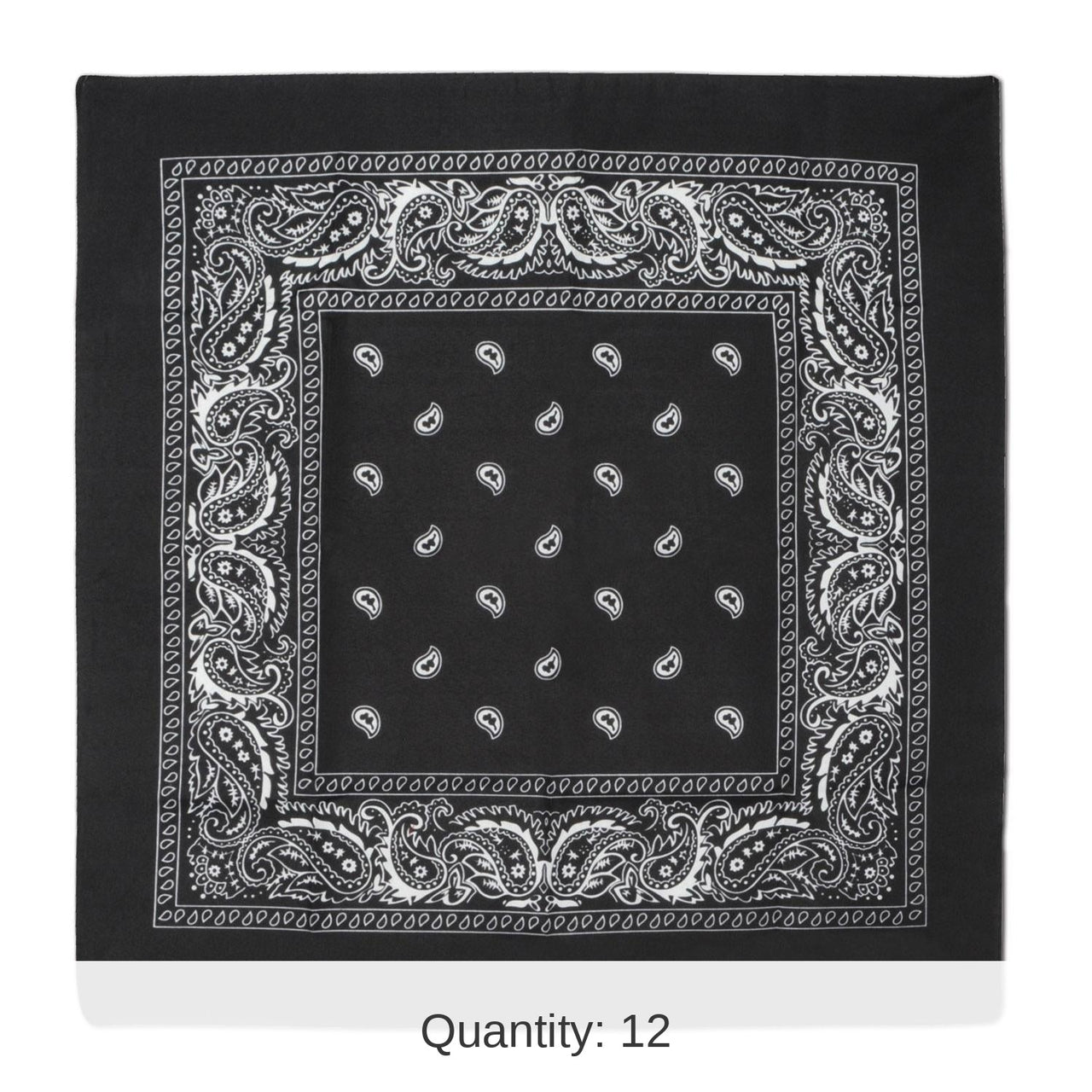 12 Pack Bulk Black Bandana