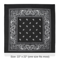 12 Pack Bulk Black Bandana