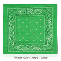 12 Pack Bulk Green Bandana