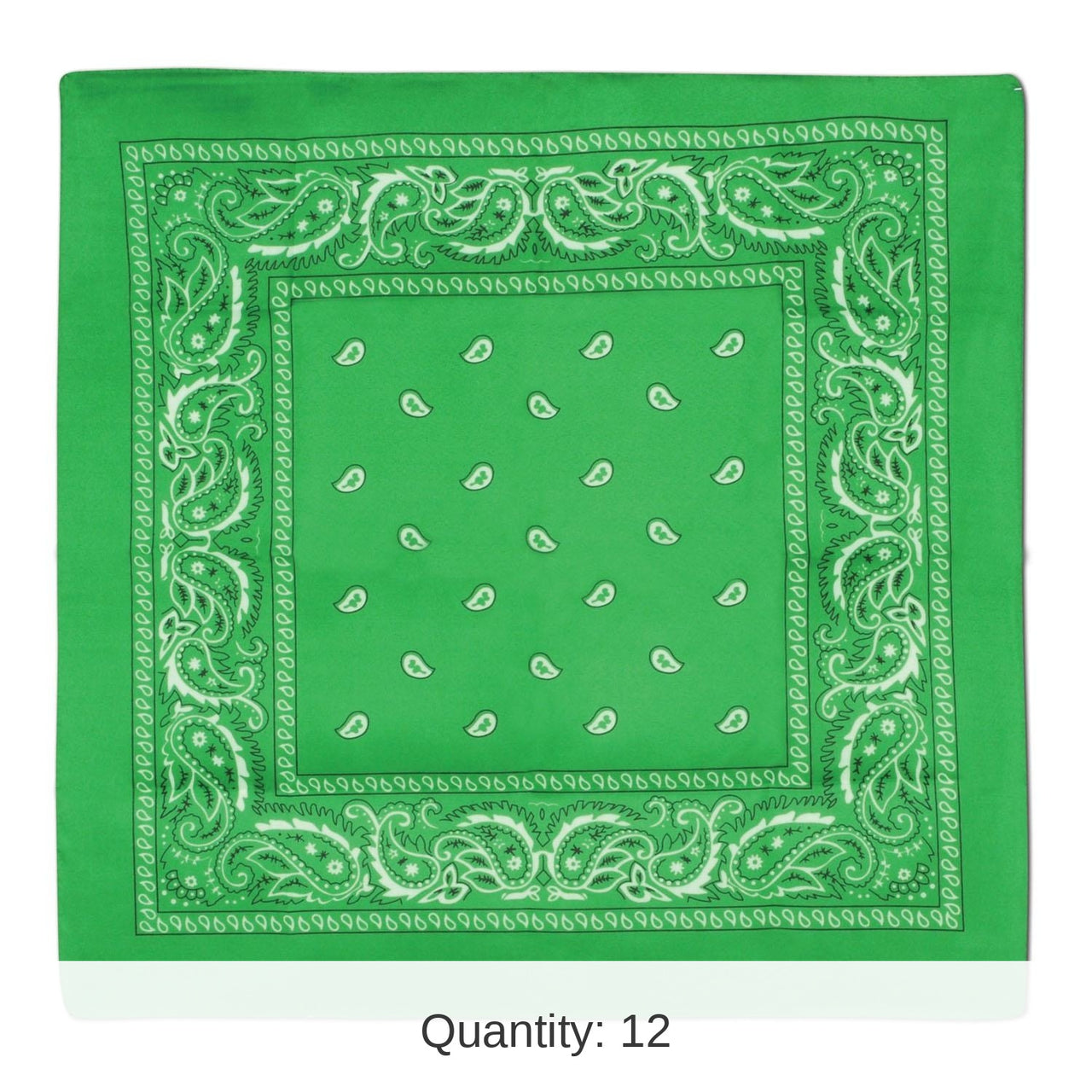12 Pack Bulk Green Bandana