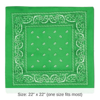 12 Pack Bulk Green Bandana