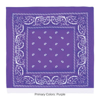 12 Pack Bulk Purple Bandana 22 inch x 22 inch Spirit & Western