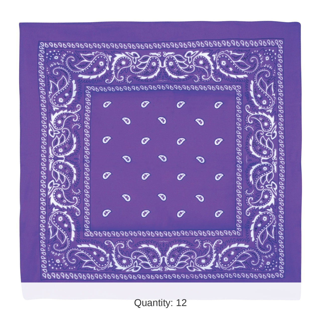 12 Pack Bulk Purple Bandana 22 inch x 22 inch Spirit & Western