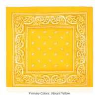 12 Pack Bulk Vibrant Yellow Bandana 22 inch Square