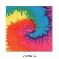 12 Pack Bulk Funky Tie-Dyed Bandana