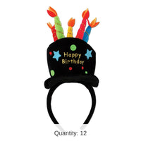 12 Pack Bulk Plush Birthday Party Cake Headband
